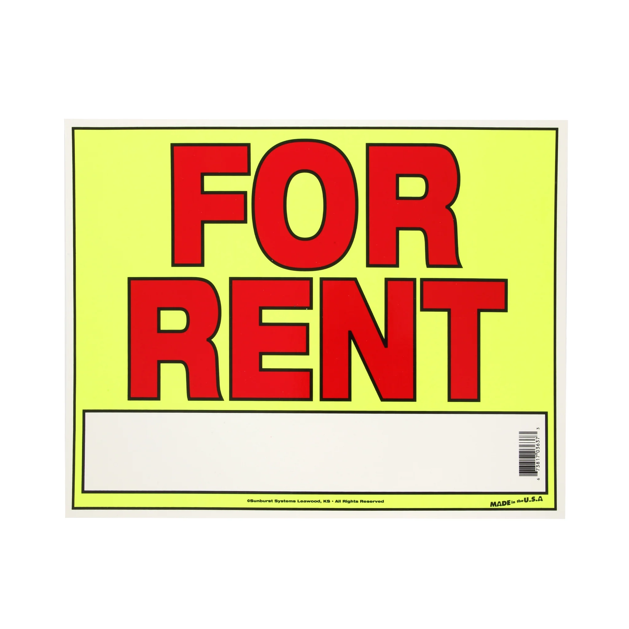 14 X 11 For Rent Sign SunburstSystems
