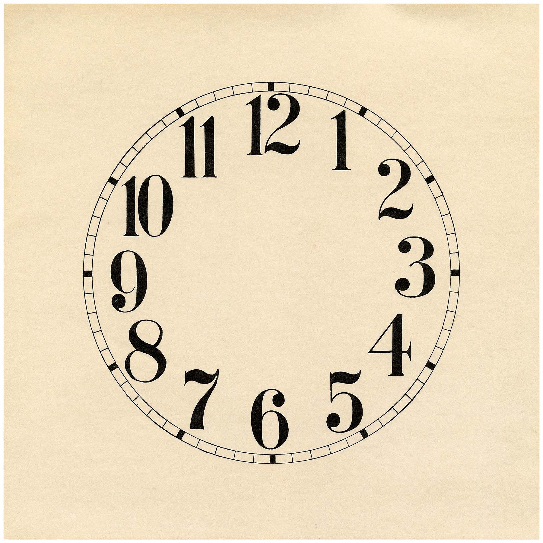 Clock Face Template Printable