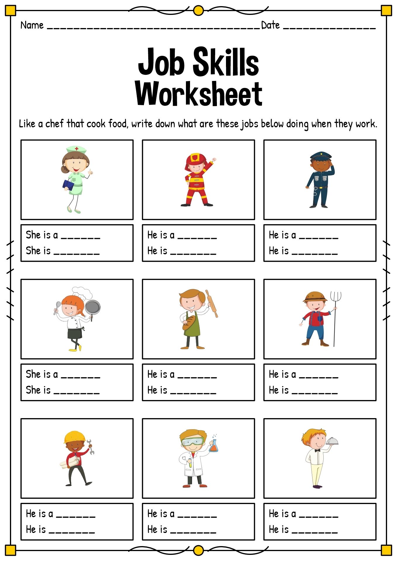 Free Printable Job Skills Worksheets For Special Needs Students