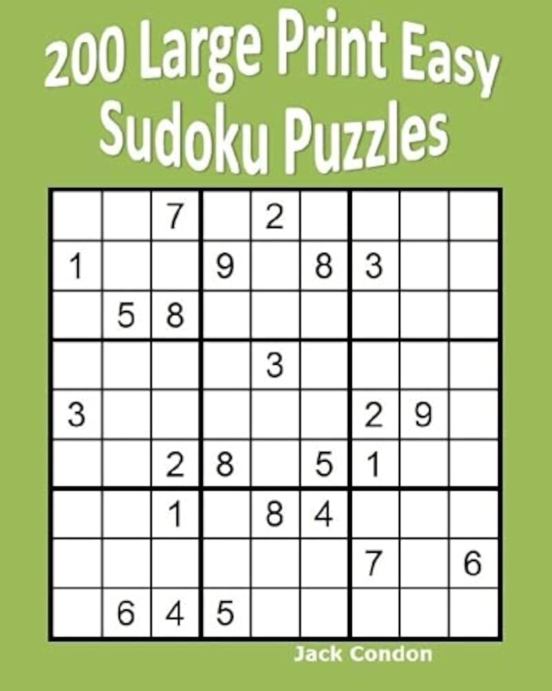 200 Large Print Easy Sudoku Puzzles Condon Jack Amazon de Books