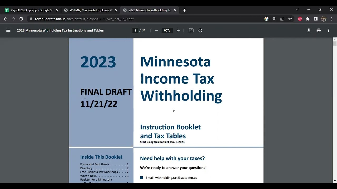 W4 Form 2026 Minnesota