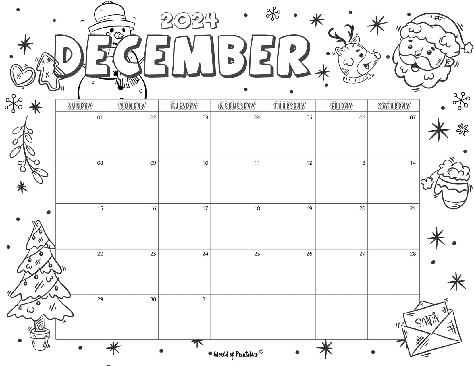 2024 Coloring Calendar