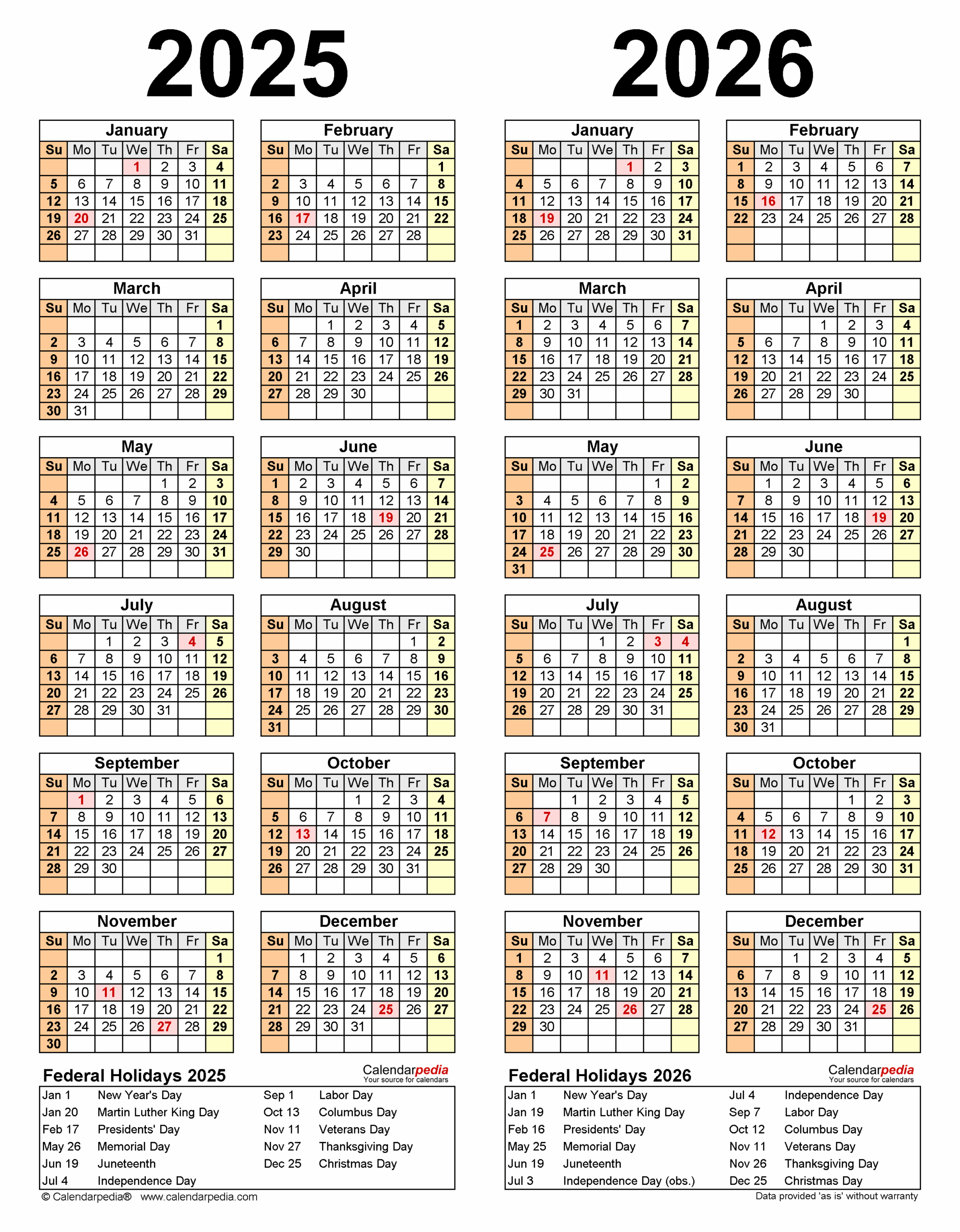 Academic Year Calendar 2026-26 Printable