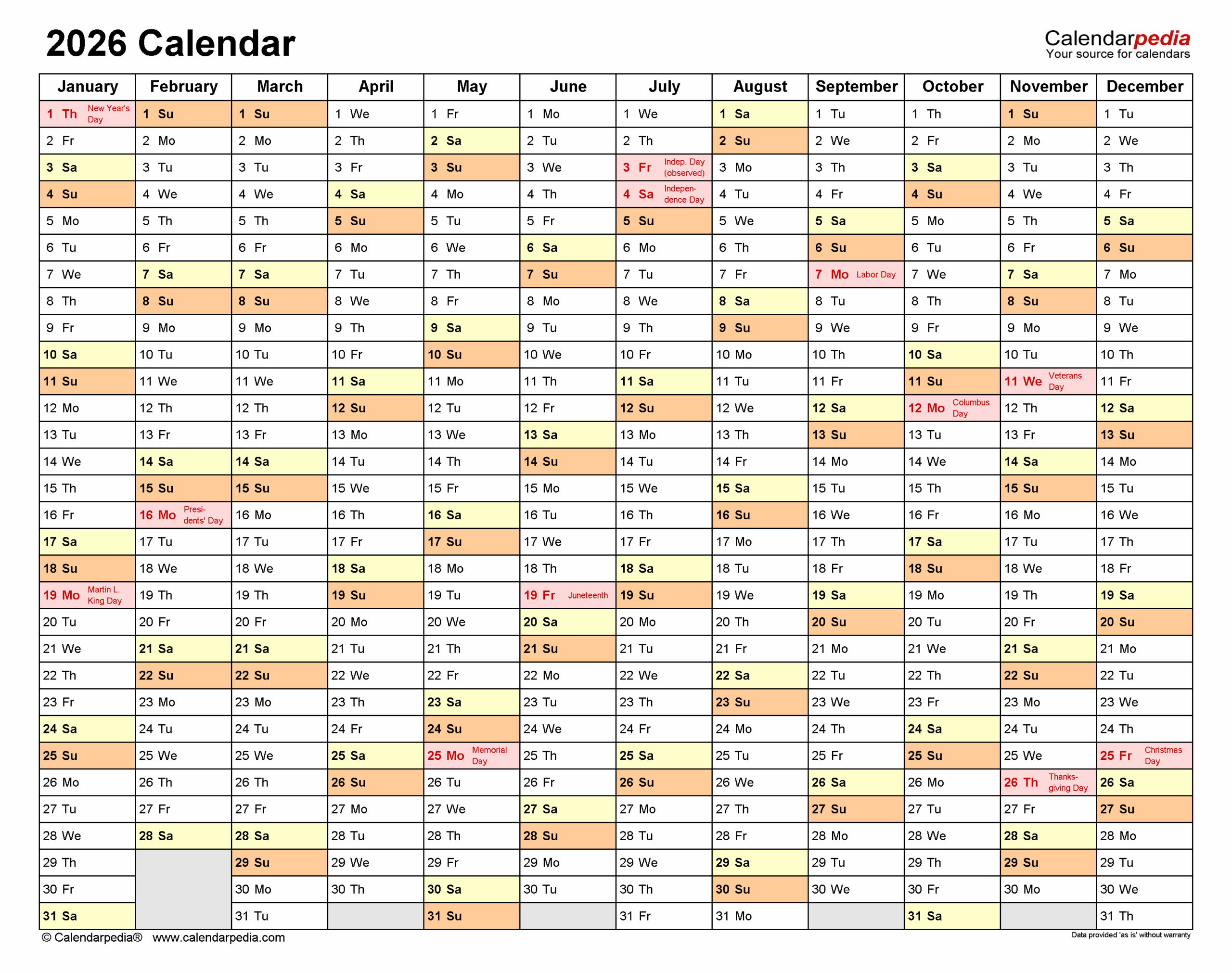 2026 Calendar Free Printable Excel Templates Calendarpedia