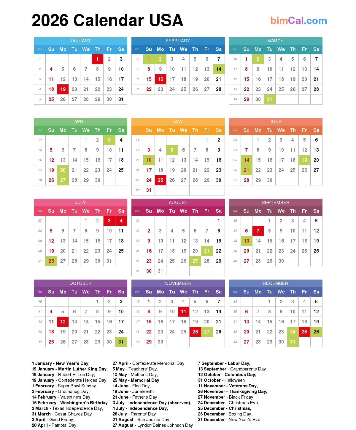 March 2026 Calendar With Holidays Usa