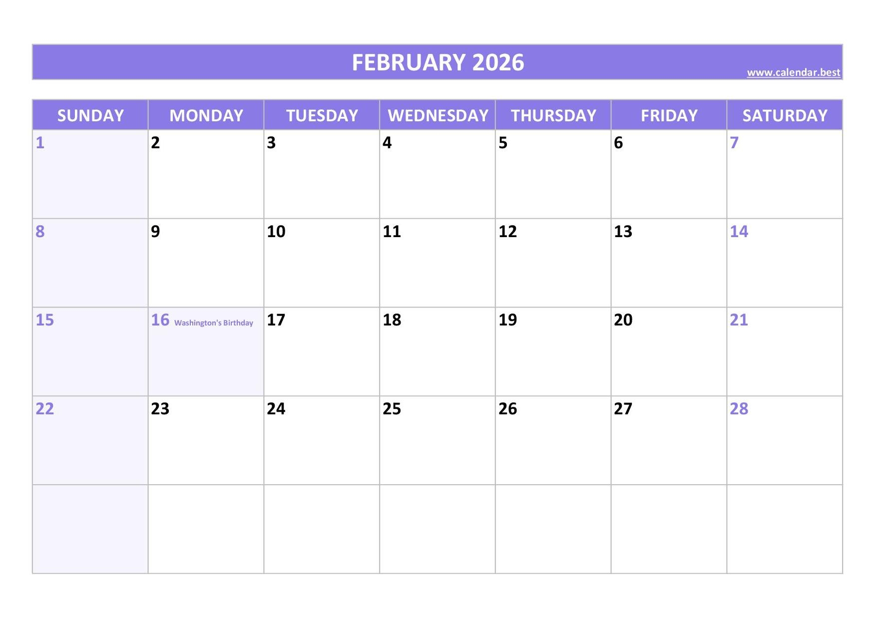 June Blank Calendar 2026 General Blue