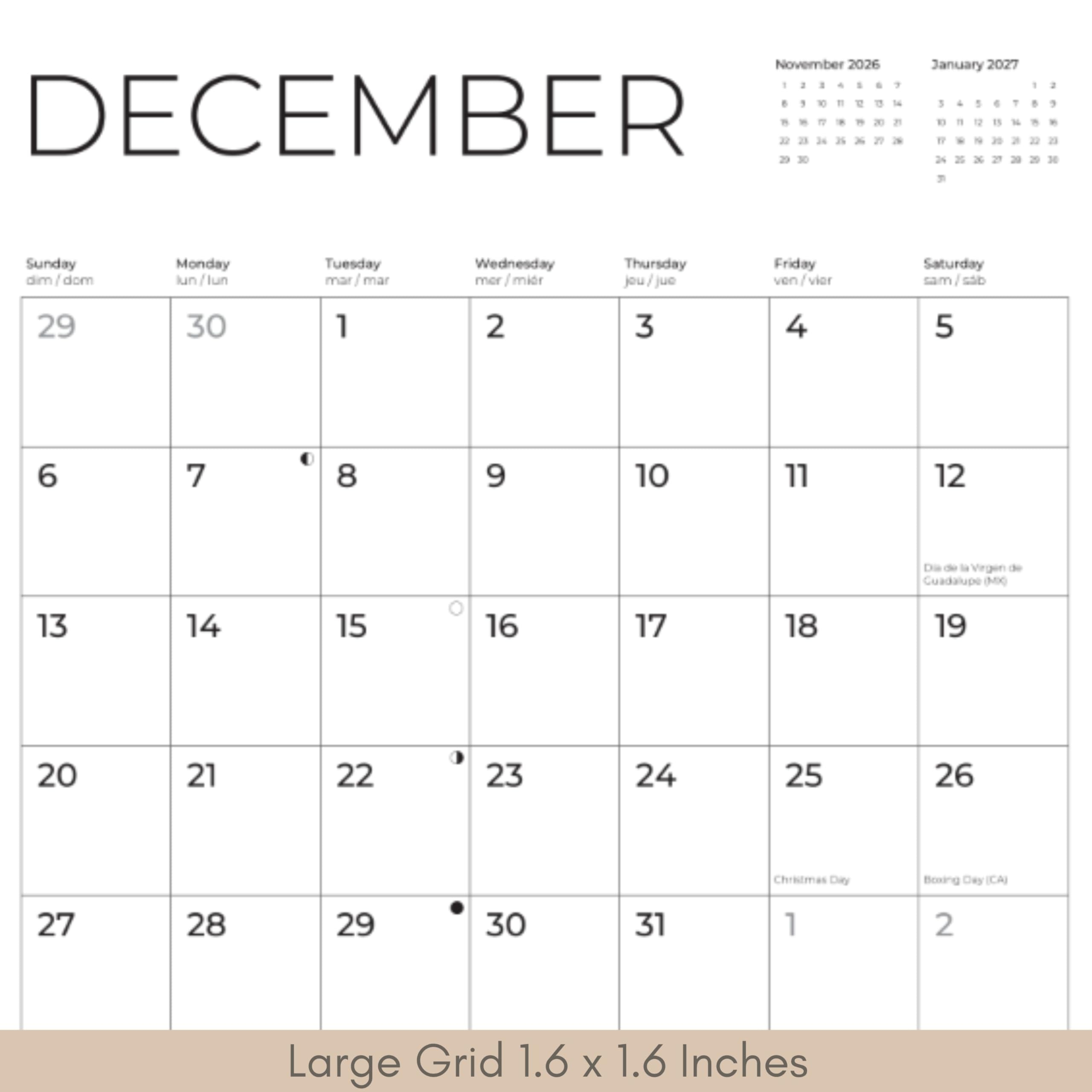 Printable Predesigned November 2026 Calendar