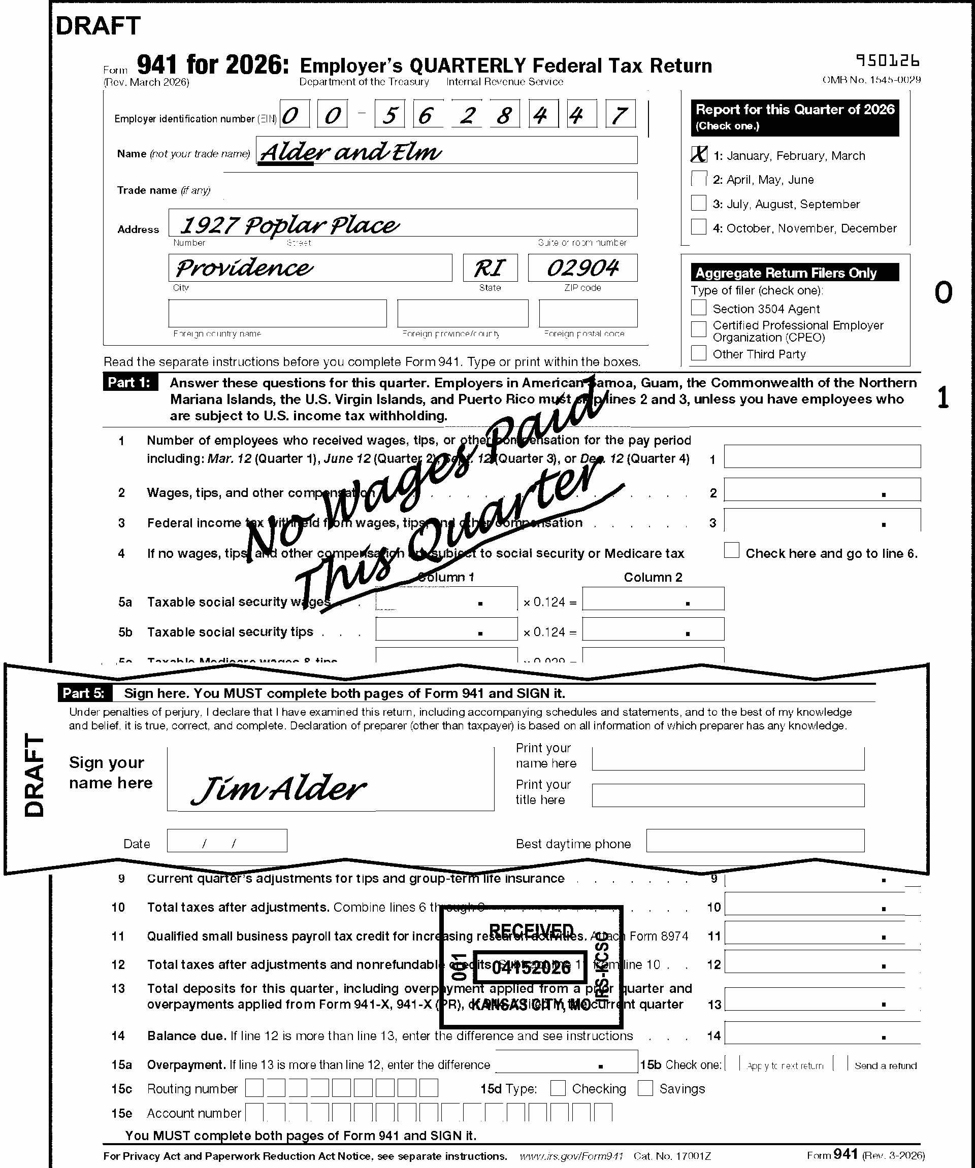 Printable Form 941 For 2026 Printable Free