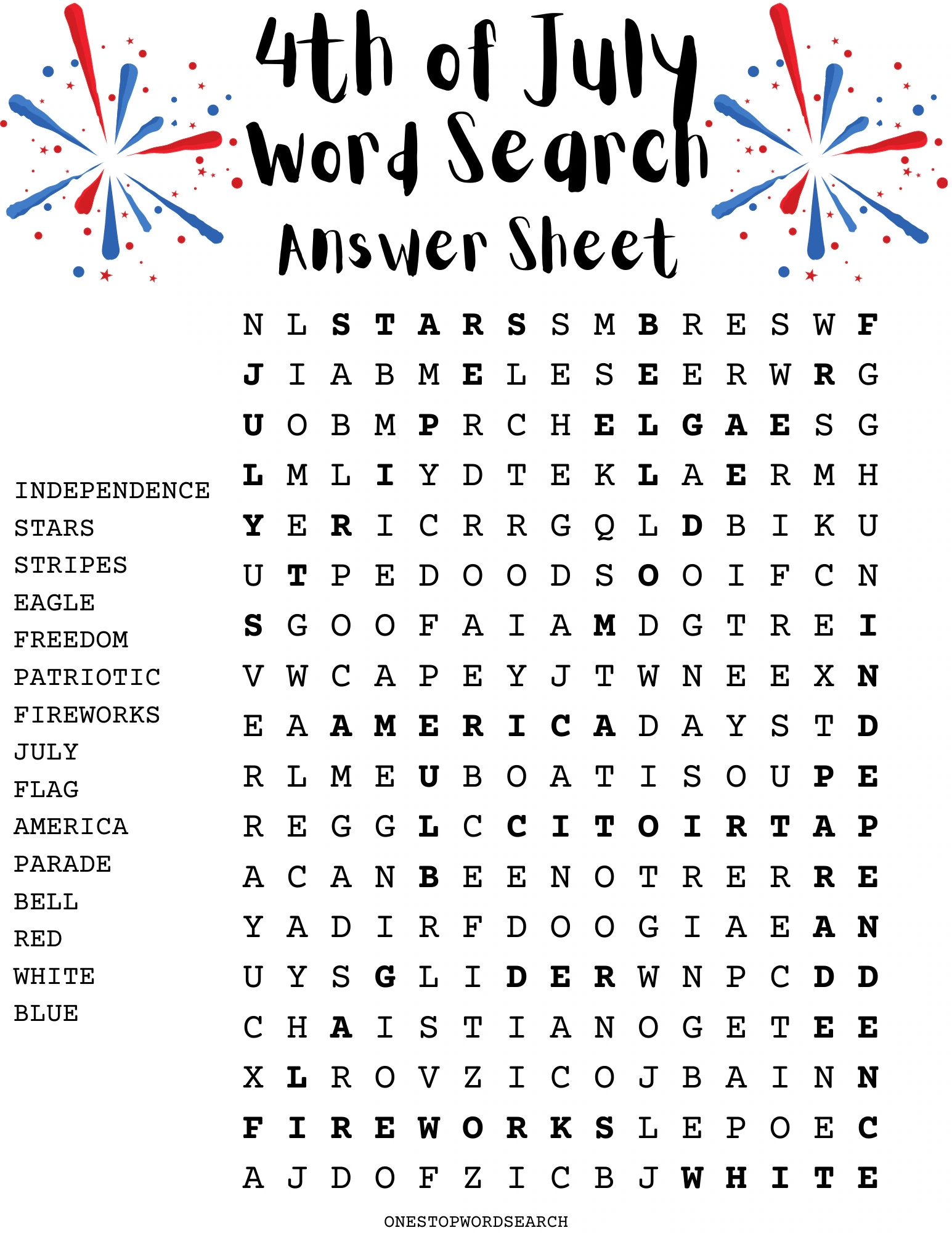 Fourth Of July Puzzle Printable