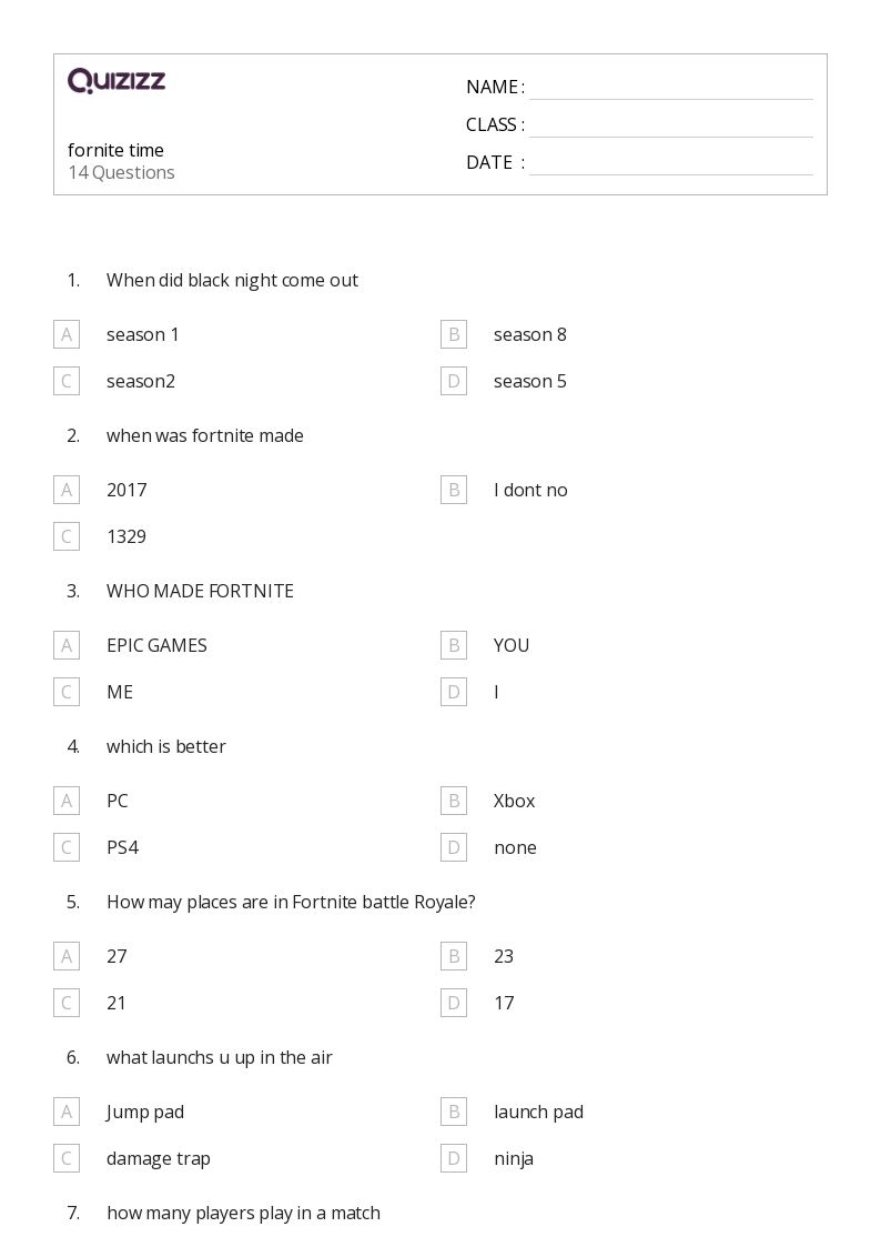 Printable Worksheets For Grade 7