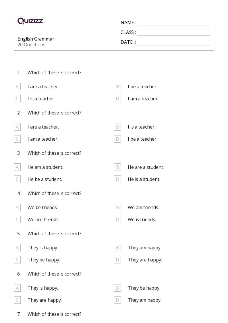 50 Grammar Worksheets For 7th Year On Quizizz Free amp Printable
