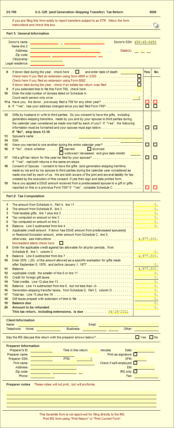 Irs Form 709
