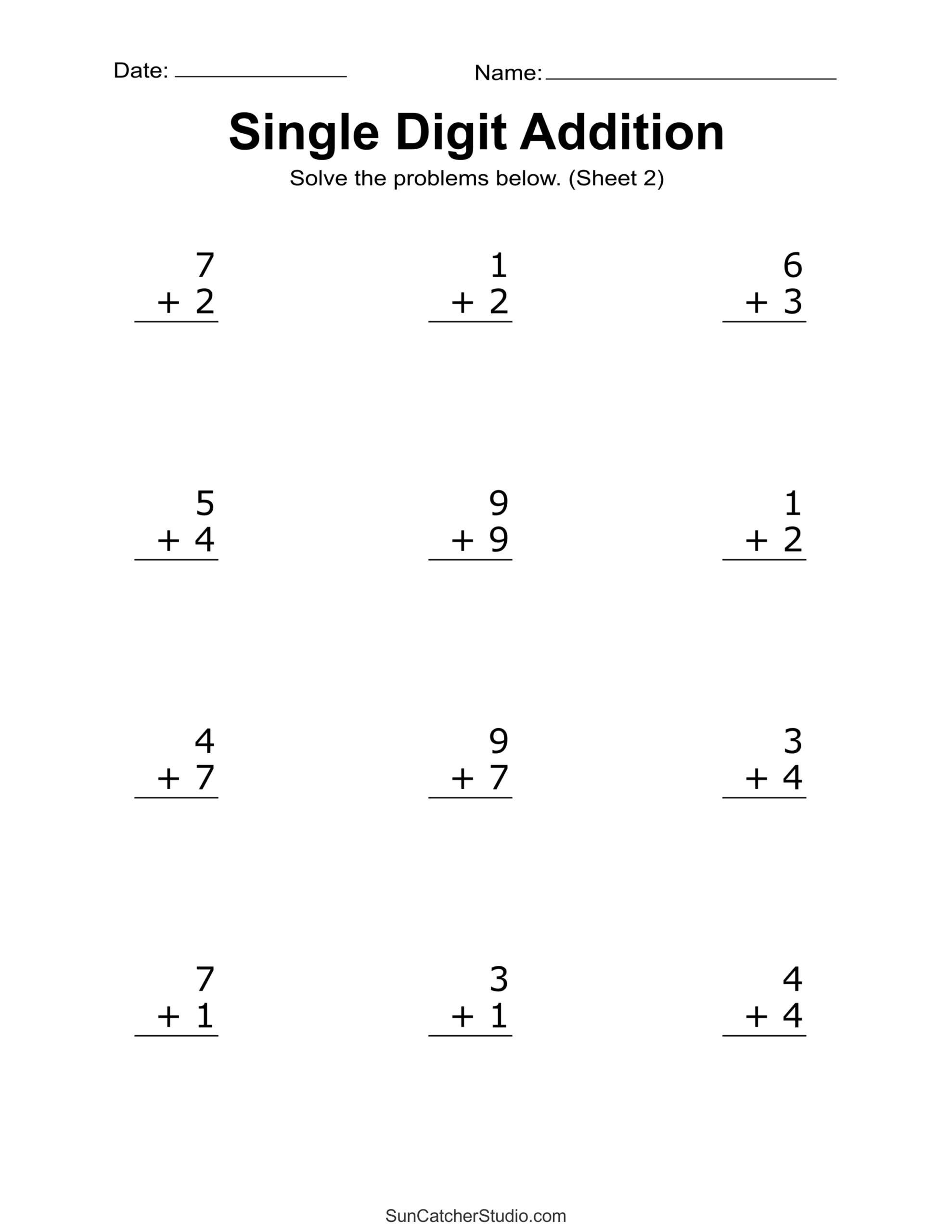 Math Worksheet Free Printable 1st Grade