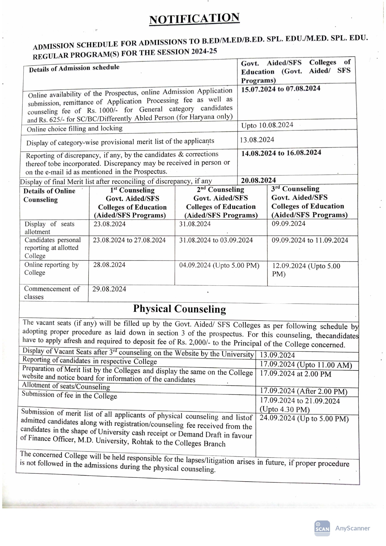 Admission Open For B Ed 1st Year Session 2024 To 2026