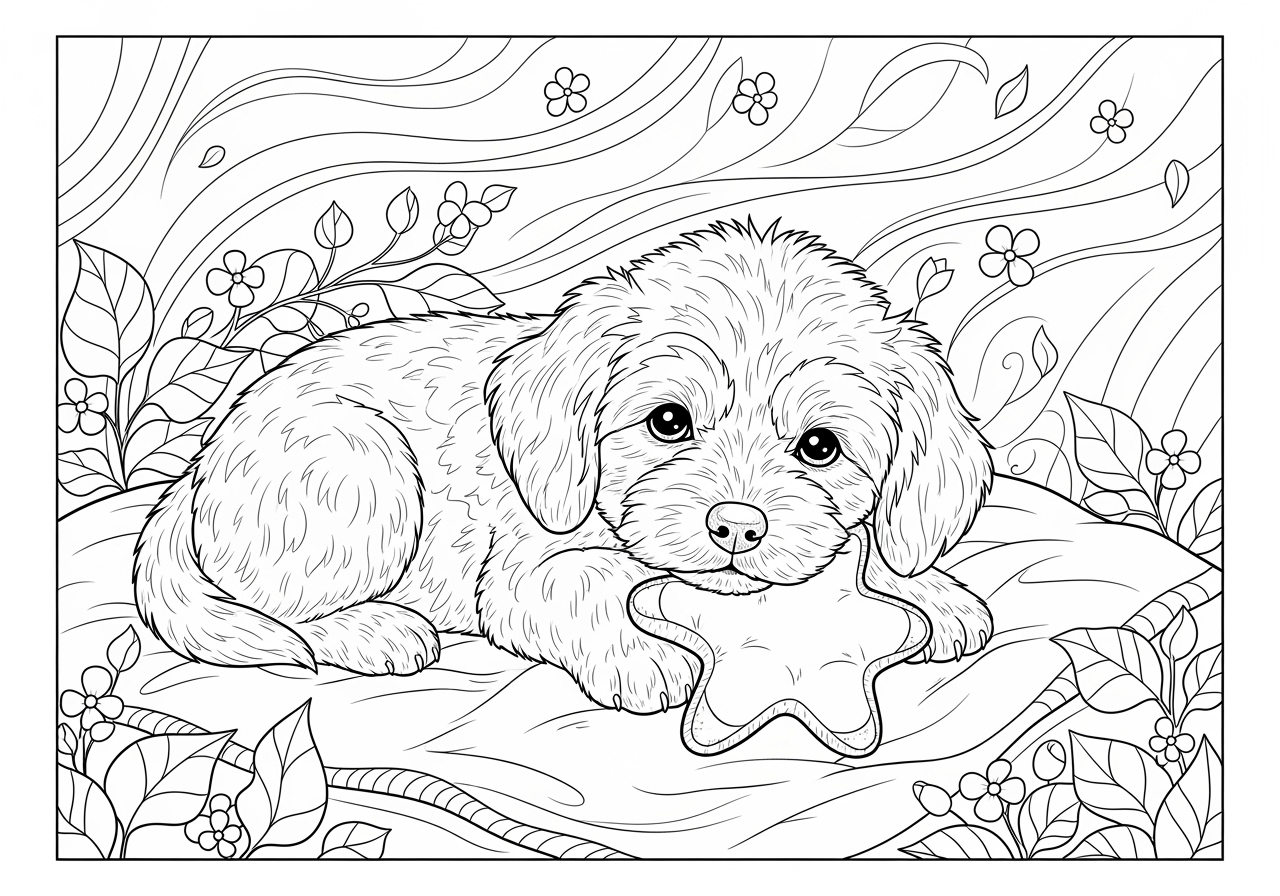 Adorable Puppy Coloring Pages Free Printable Pdf