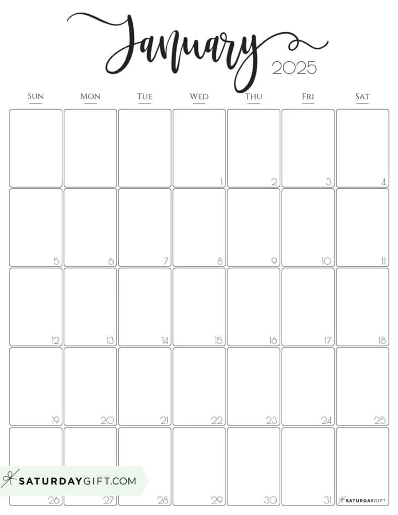 Free Vertical Printable Blank Calendars