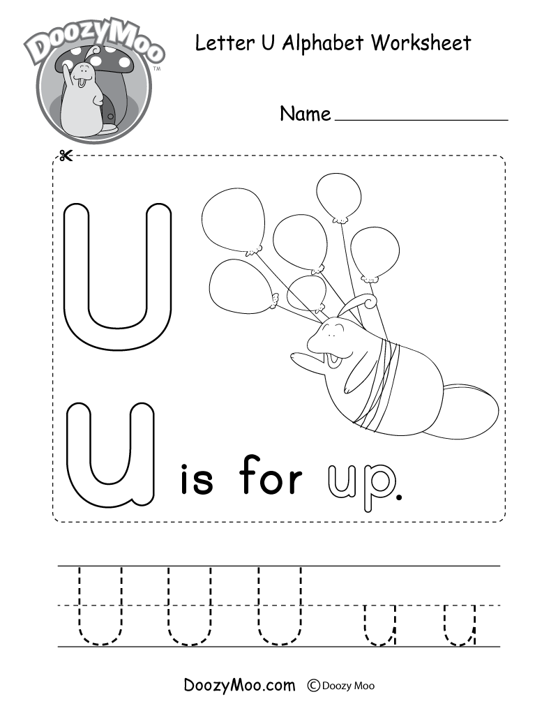 Pre K Letter U Free Printable Worksheets