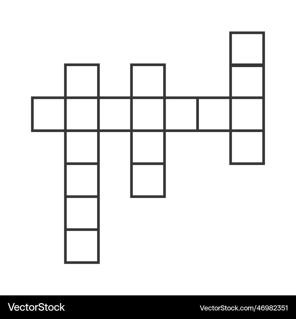 An Empty Grid Template For A 4 word Crossword Royalty Free 