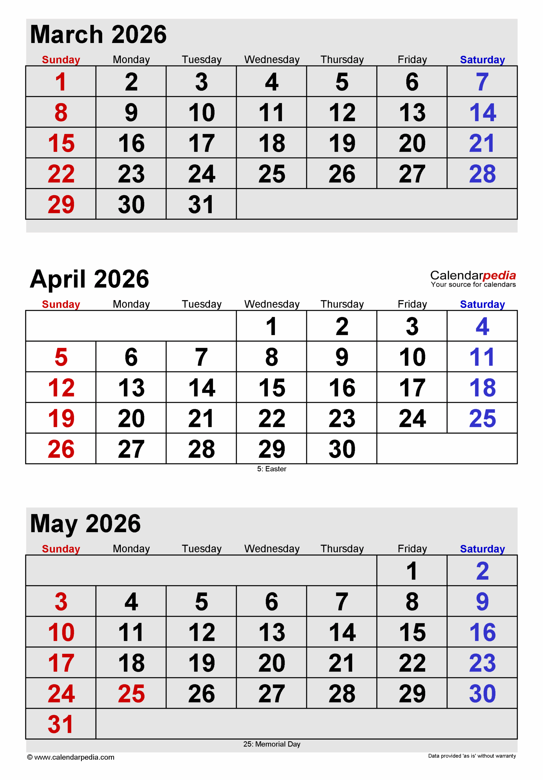 Printable Calendar March April 2026