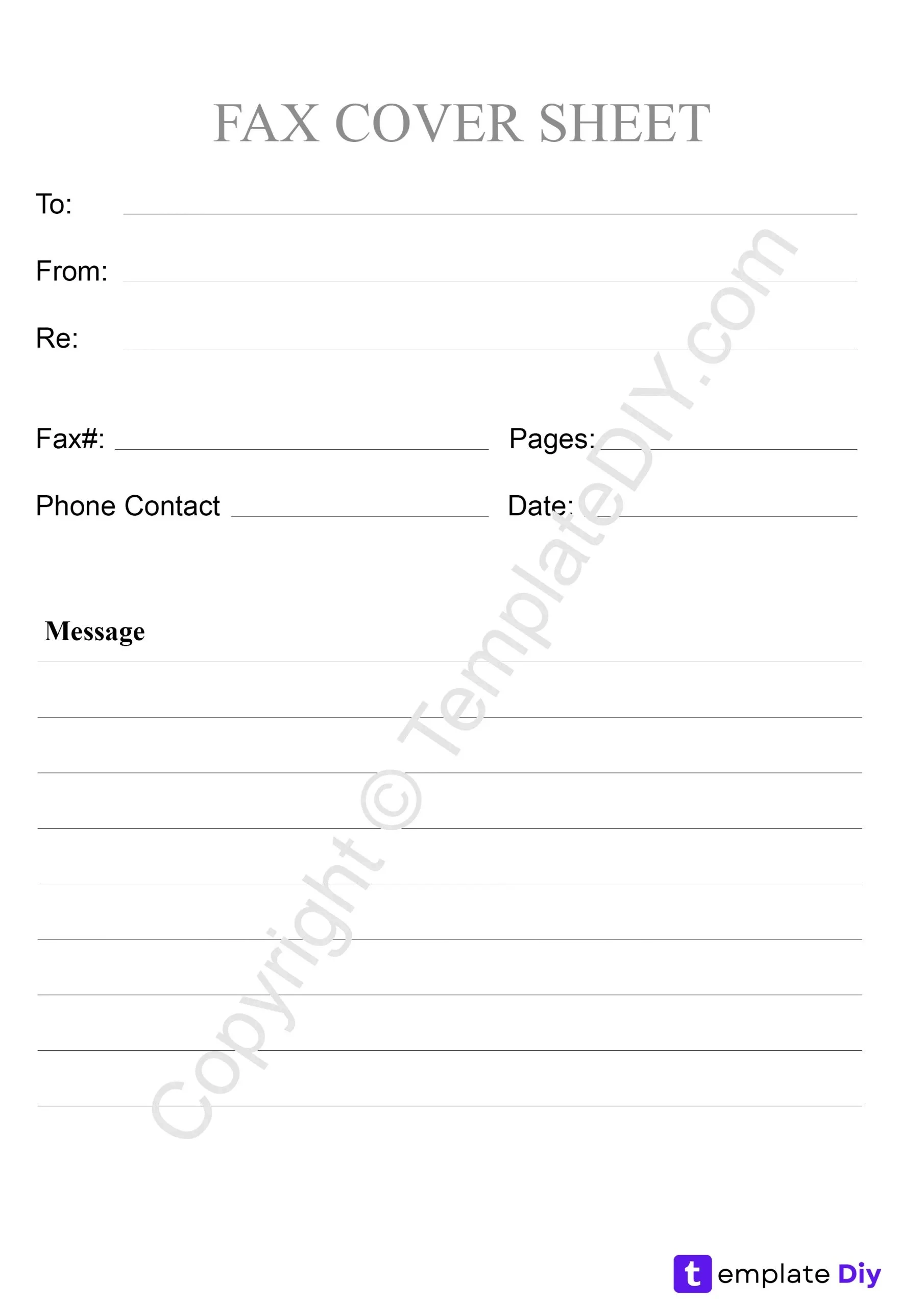 Printable Fax Cover Sheet Template