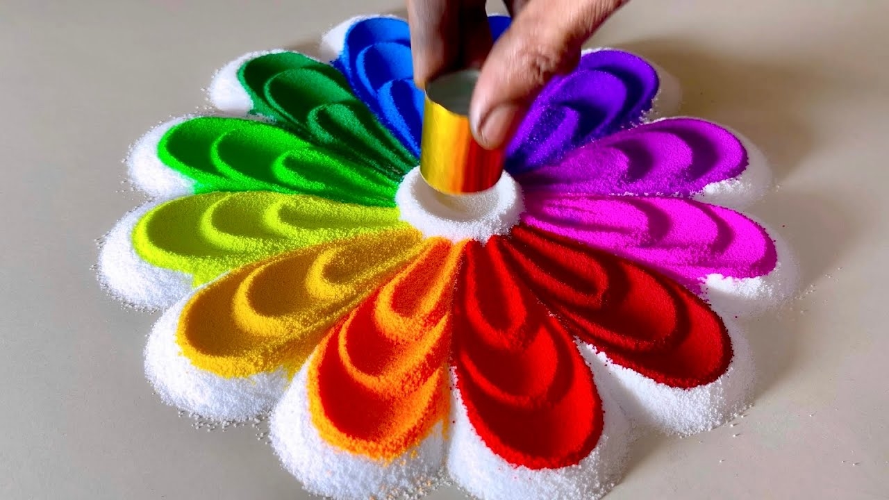 BIG RANGOLI FOR DIWALI Diwali Rangoli For Beginners Easy Small Rangoli Designs Rangoli By Vino