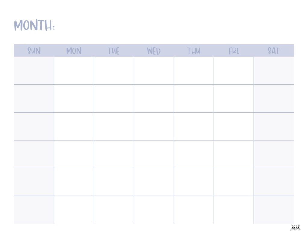 Blank Calendar Blank Calendar Printable
