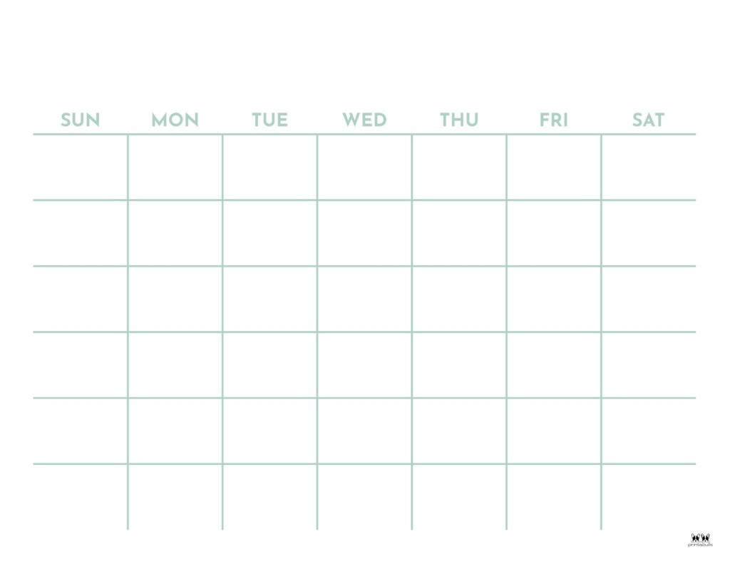 Blank Two Month Calendar Printable