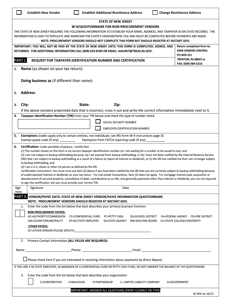 Irs Form W-9 Printable