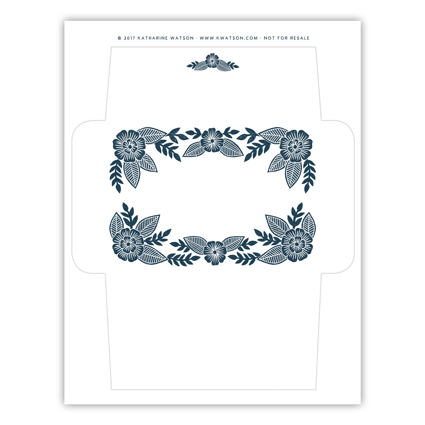 Block Printed Envelope Art Template By Katharine Watson The 