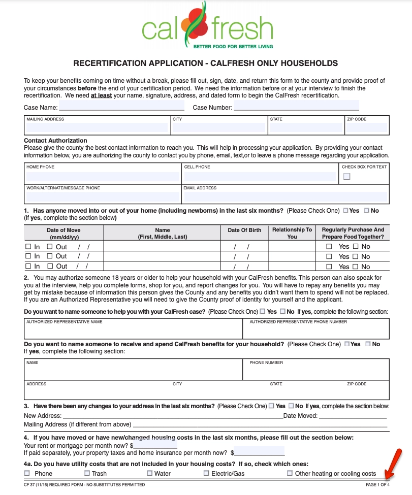 Calfresh Sar 7 Form California