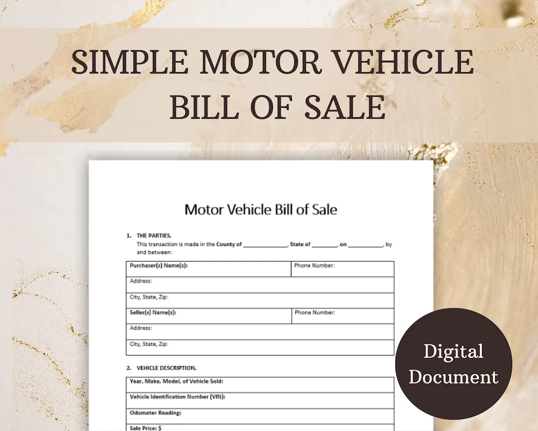 Car Bill Of Sale As Is Template Sofortiger Digitaler Download 