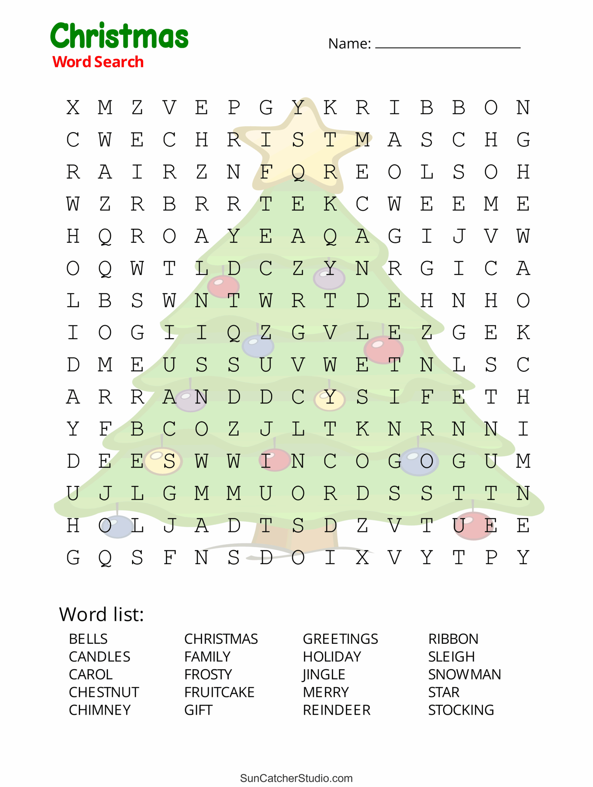 Christmas Word Search Free Printable PDF Puzzles Free 