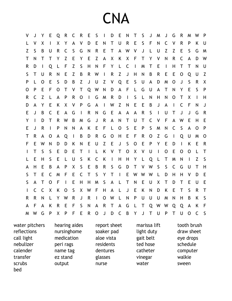 CNA Word Search WordMint