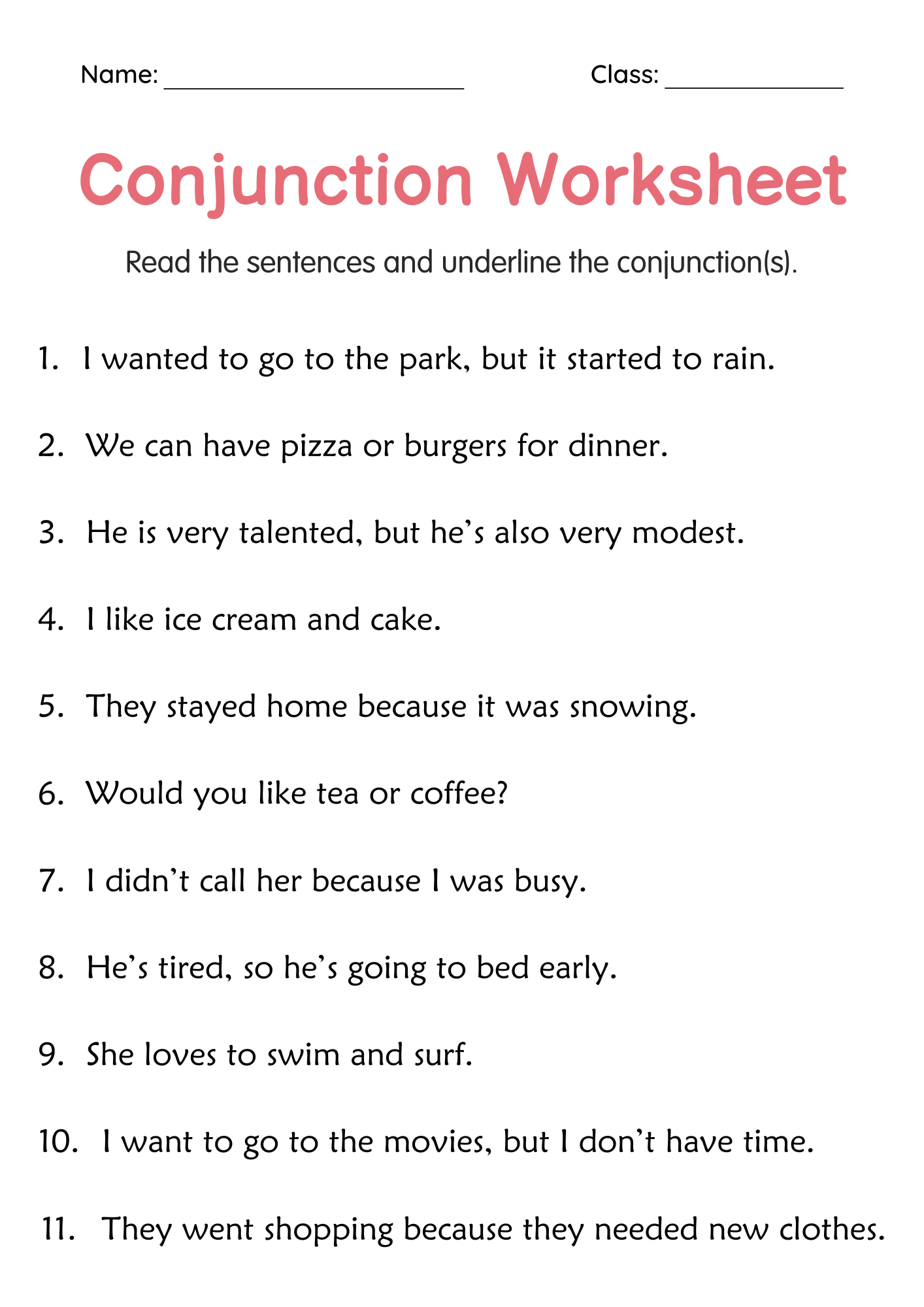 3rd Grade Worksheets Printable Grammar