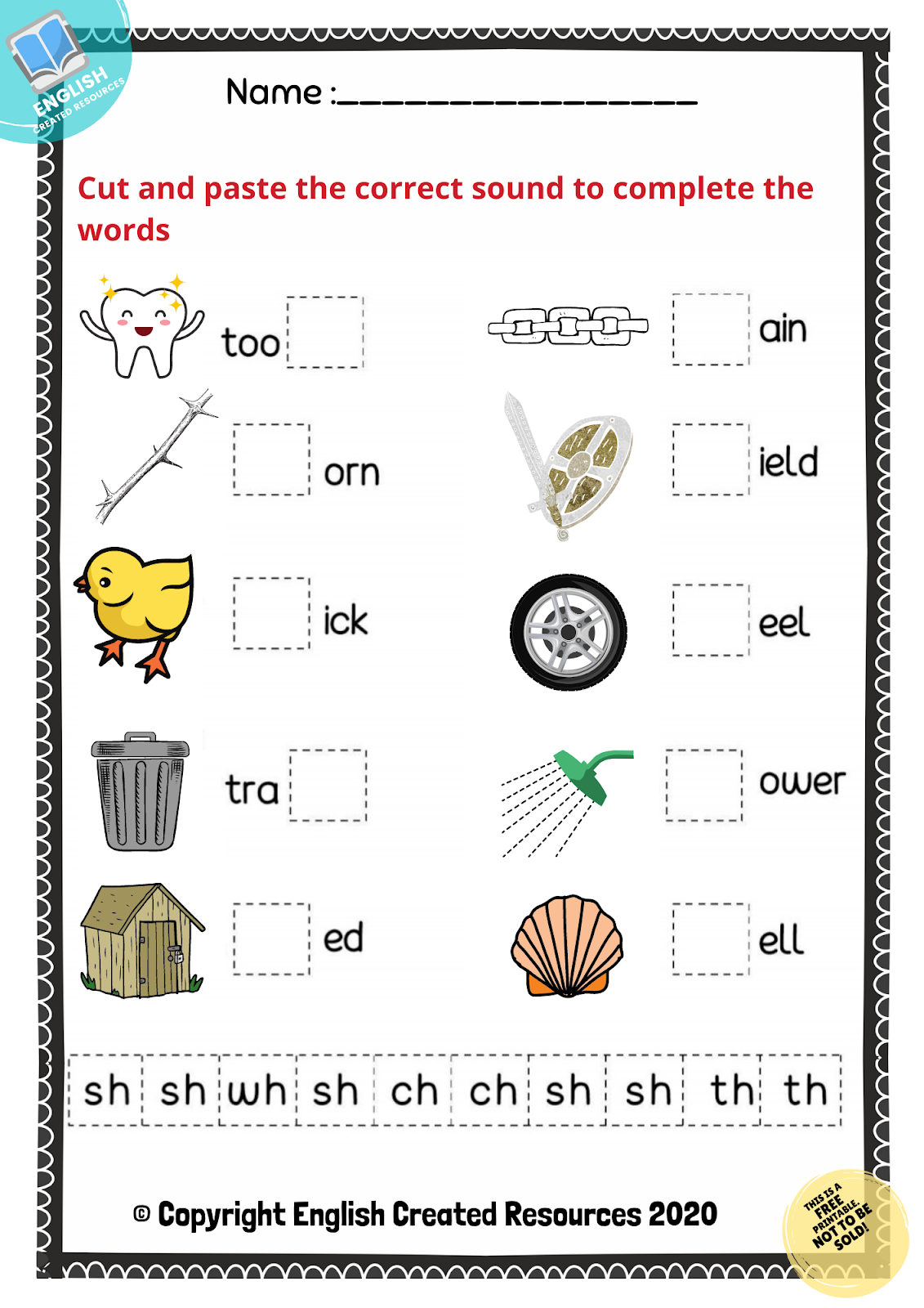 Free Printable Consonant Digraph Worksheets