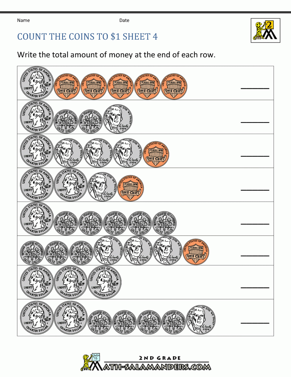 Free Printable Money Worksheets 4th Grade