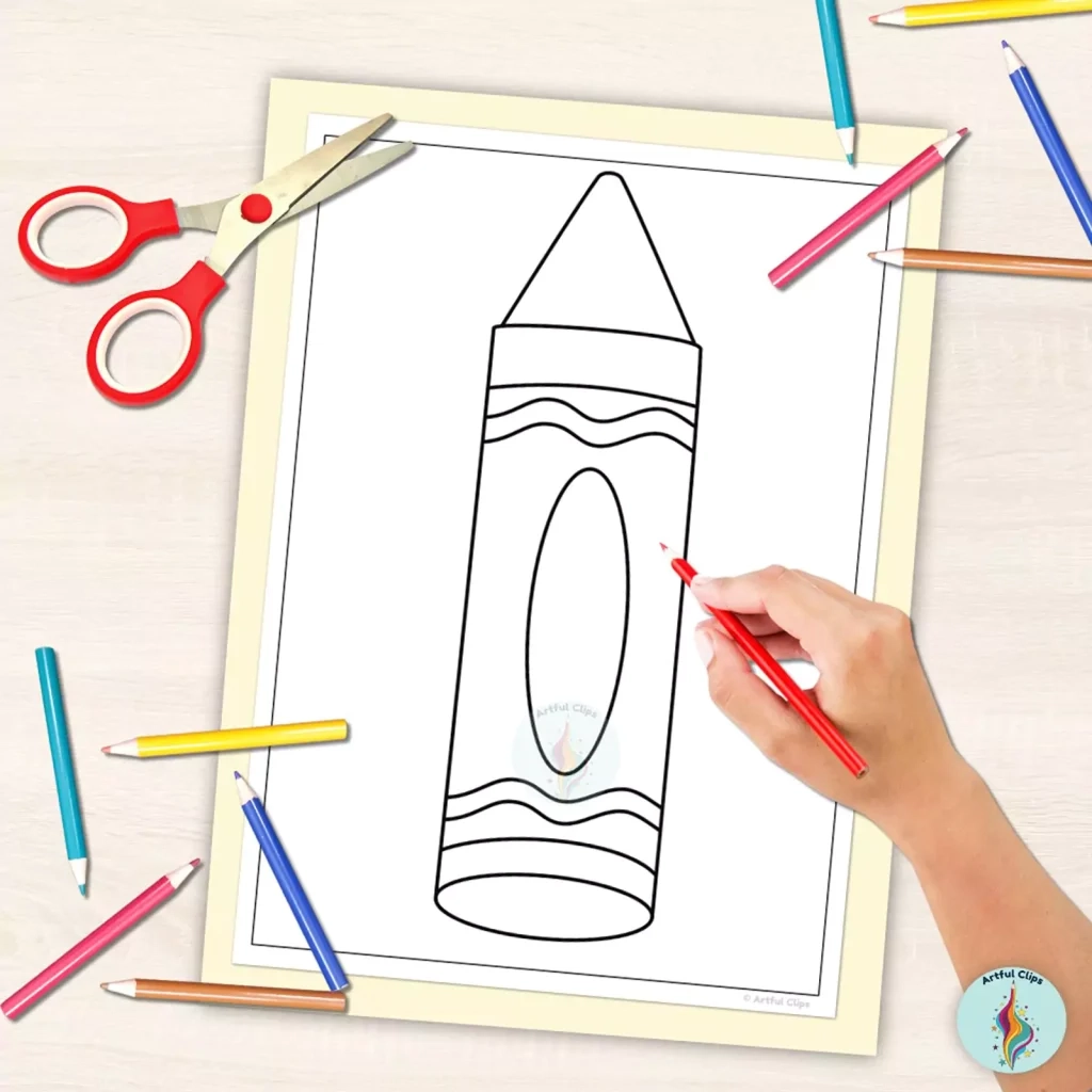 Crayon Template Set For Back To School Crafts amp Displays