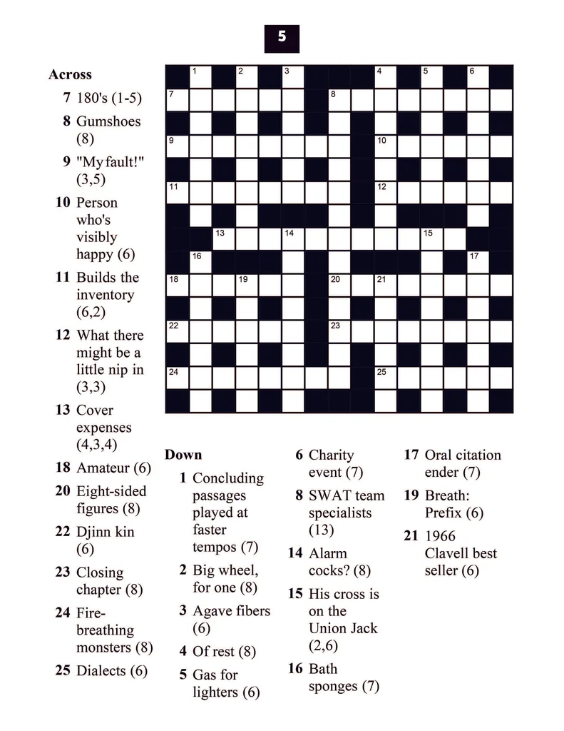 Medium Crossword Puzzles Printable