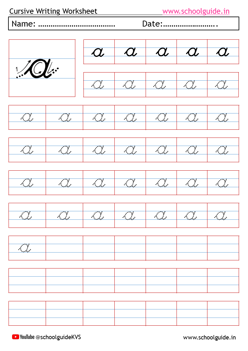 Printable Cursive Alphabet Worksheets