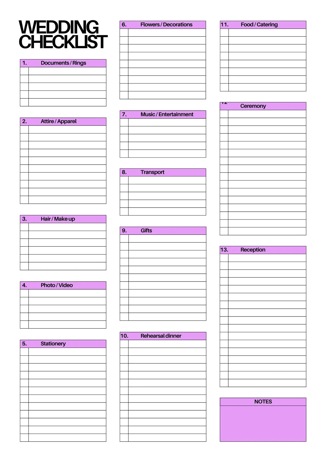 Customize 194 Wedding Checklists Templates Online Canva