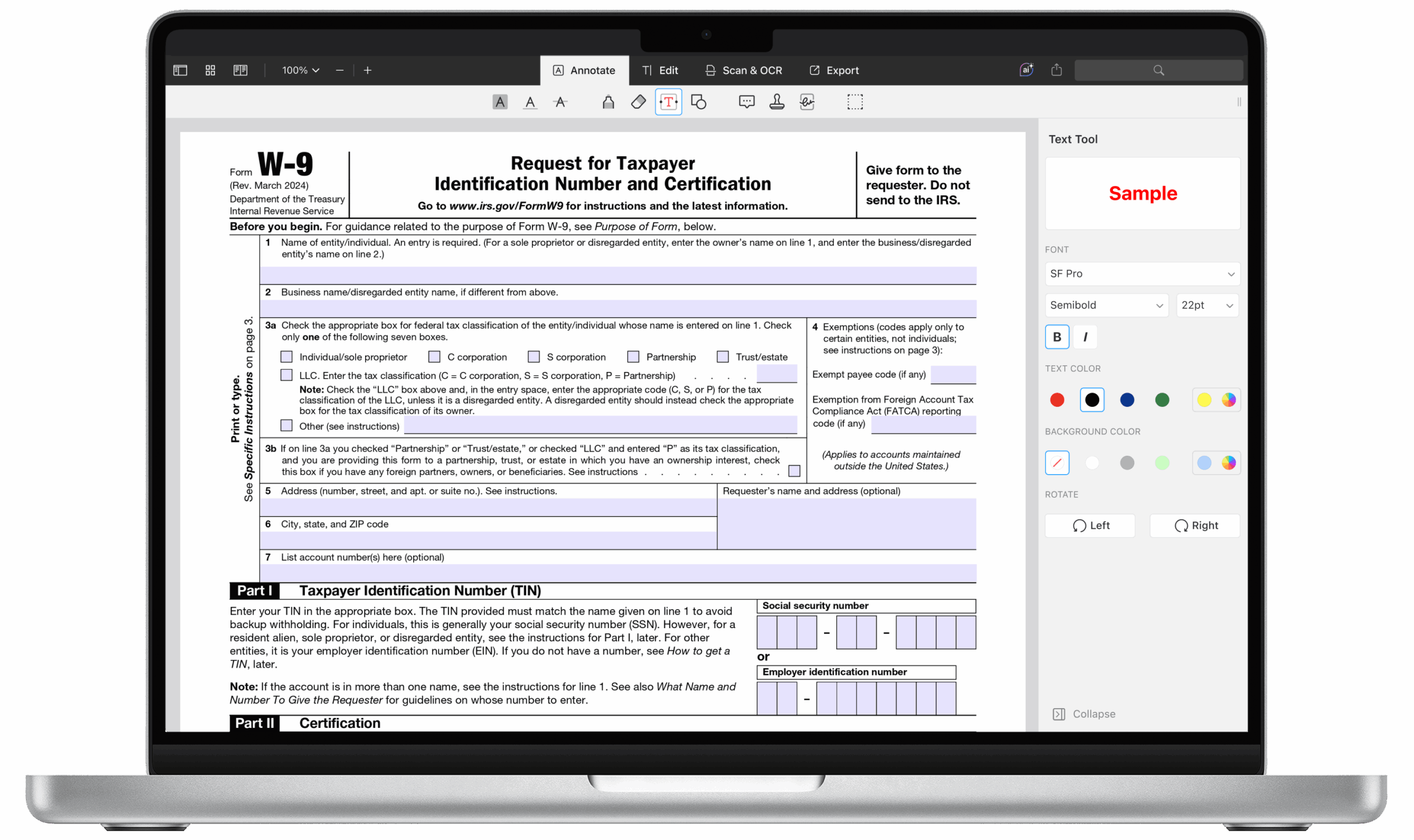 W9 Form To Fill Out For 1099
