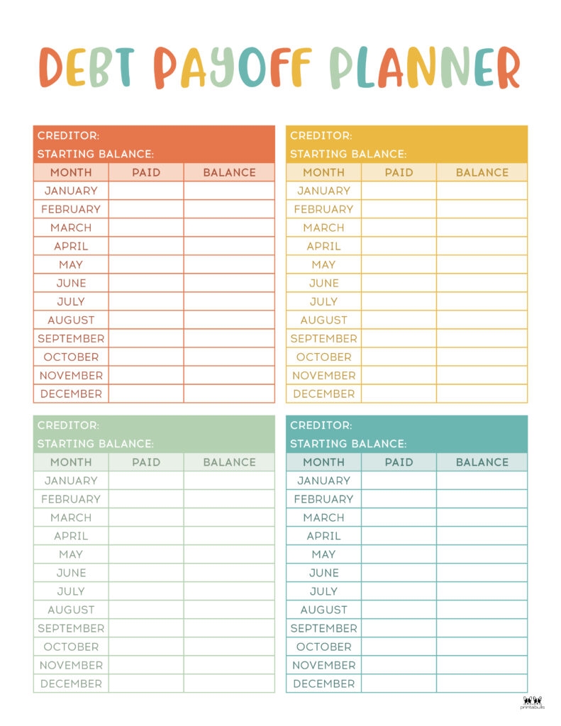 Debt Trackers amp Debt Snowball Worksheets 35 Pages Printabulls