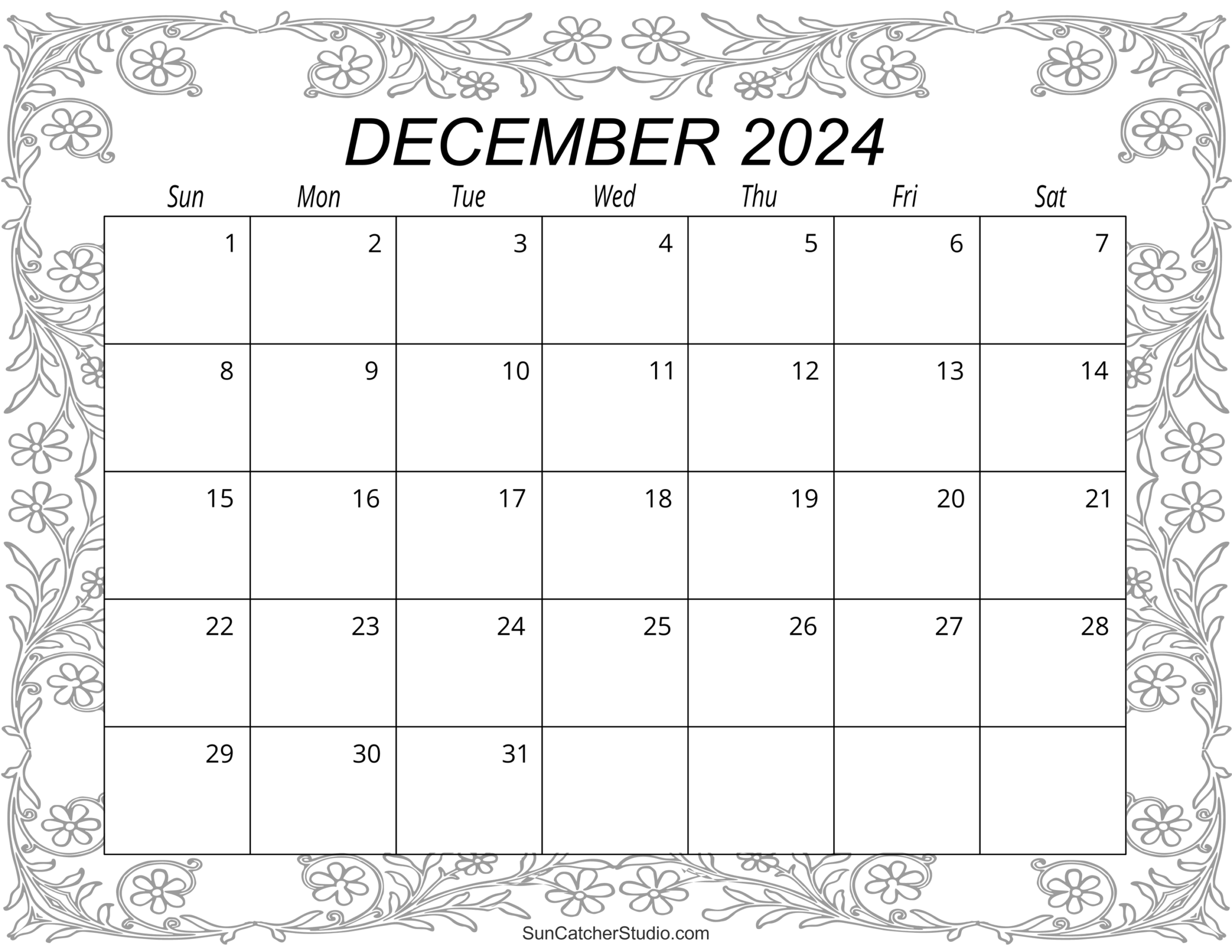 Free Printable Calendars For December
