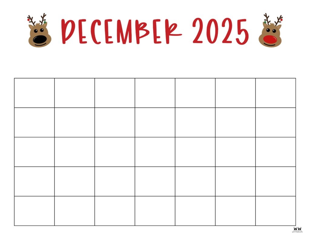 Blank Printable Dec Calendar