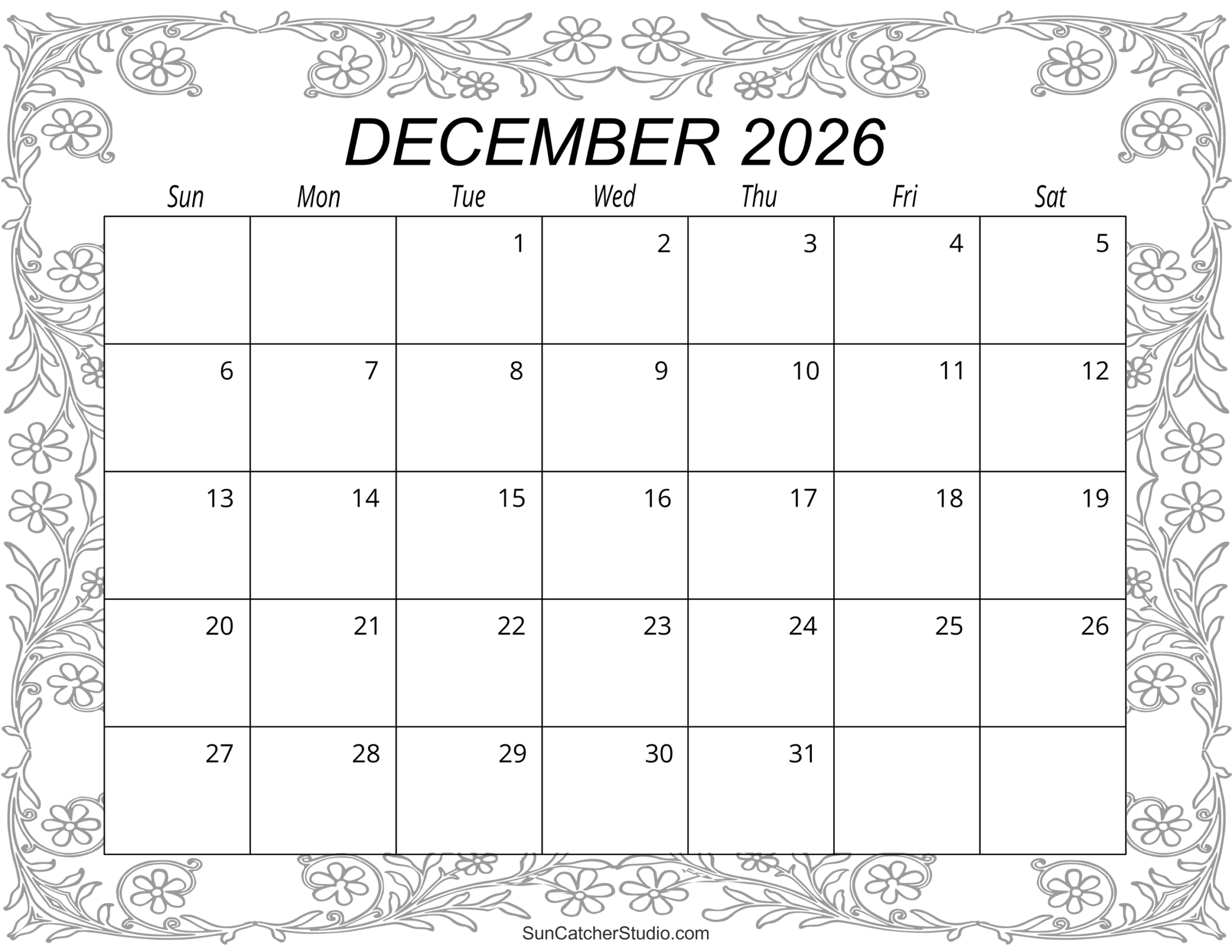 Printable November And December 2026 Calendar
