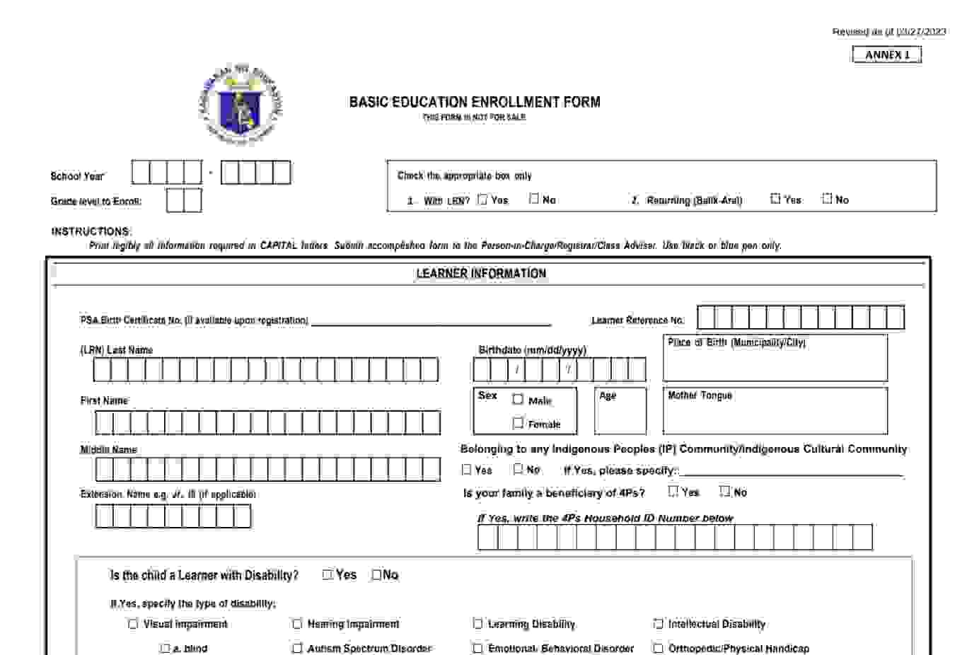Deped Form 6 2026 Template