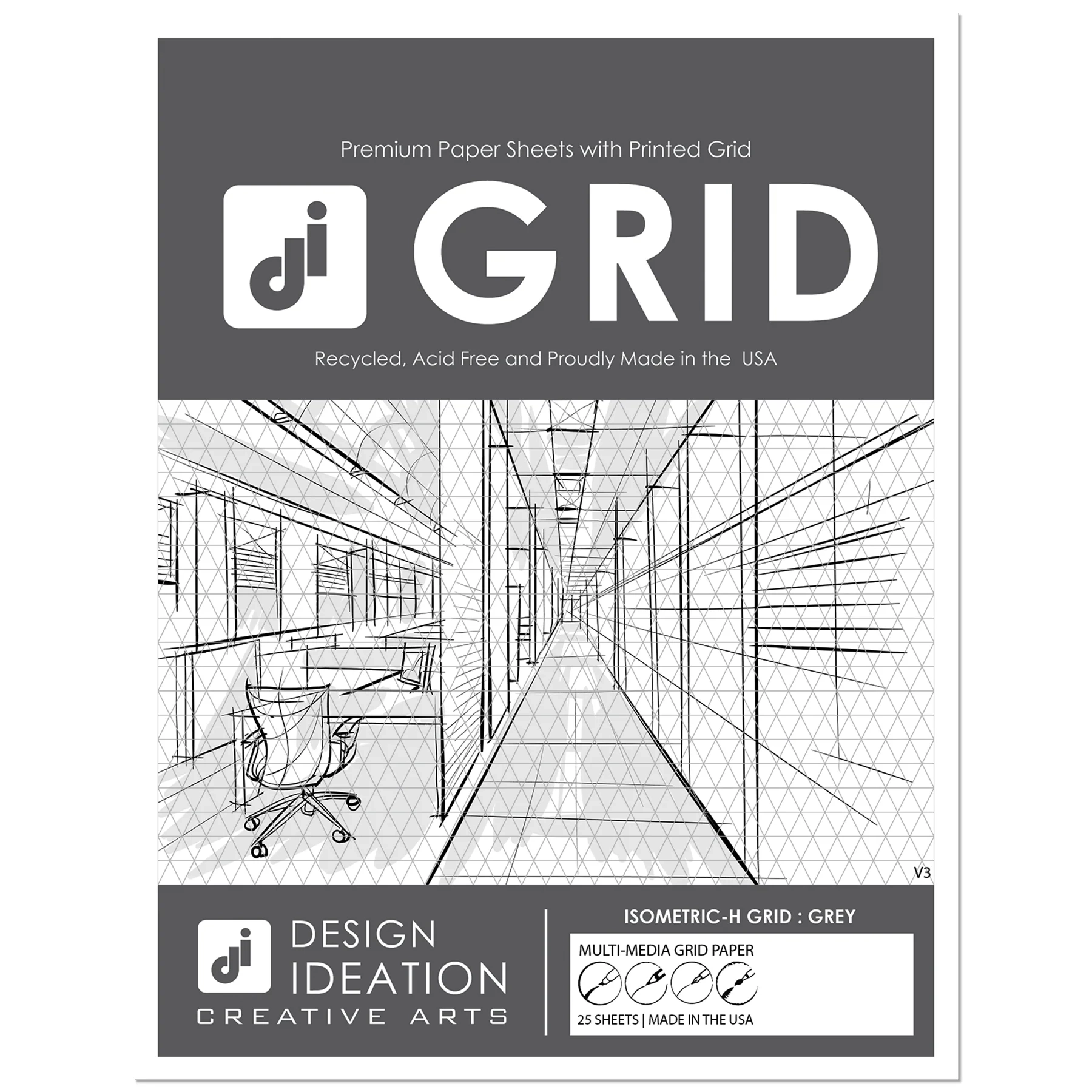 Design Ideation Grid Paper GREY Grid Premium Grid Paper 8 5 X 