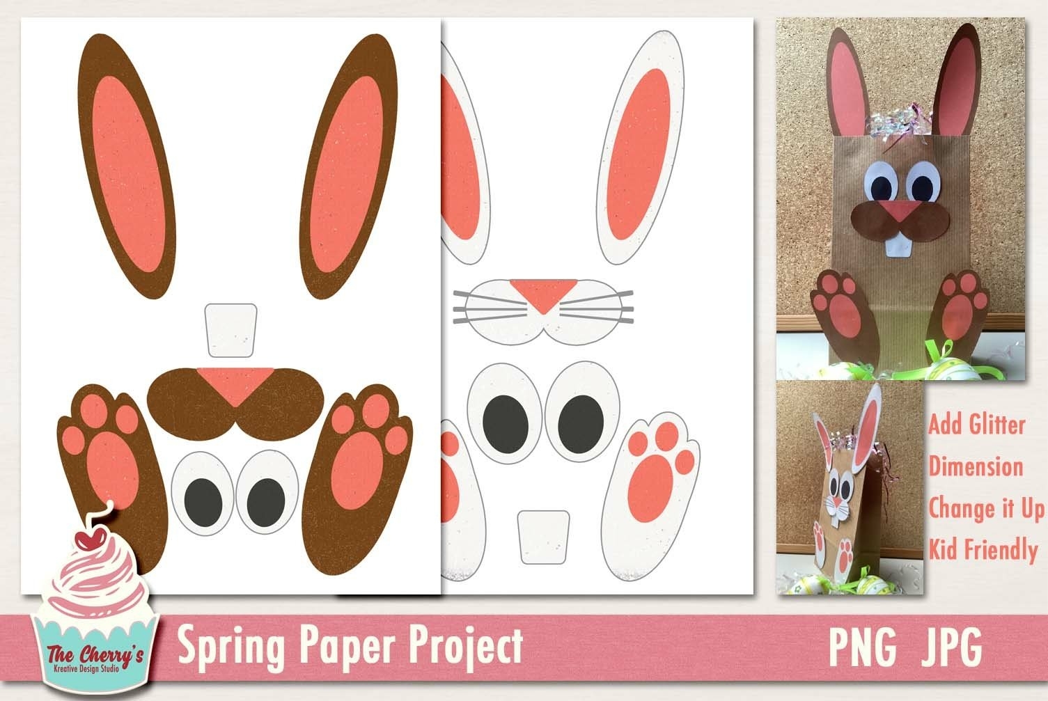 Printable Paper Bag Bunny Template