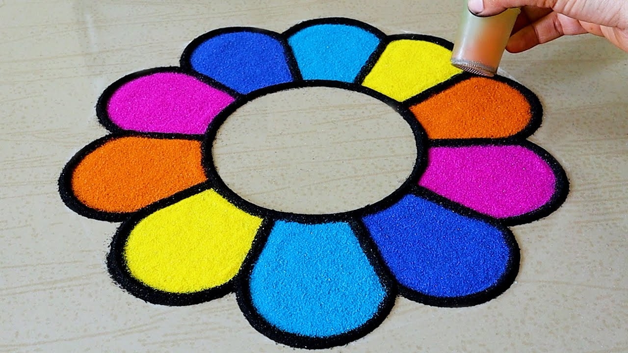 Easy Rangoli Ideas For Kids