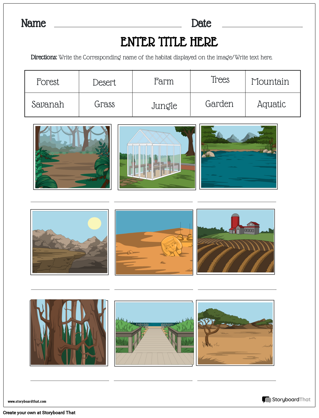 Free Printable Ecosystem Worksheets